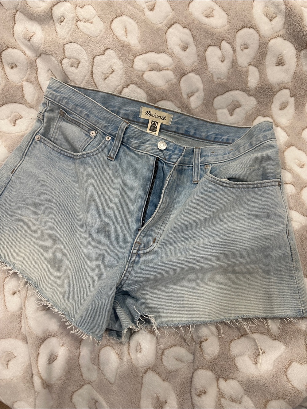Madewell Faded Light Blue High-Rise Denim Cutoff Shorts